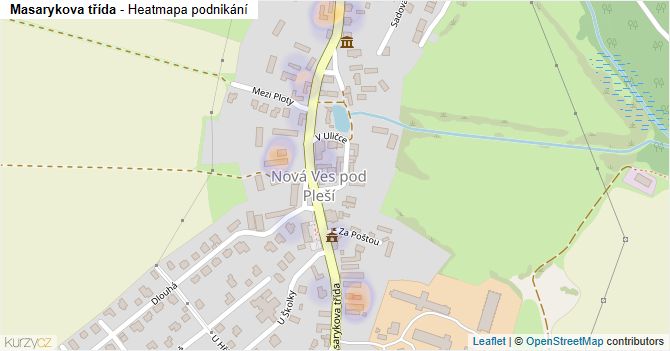 Masarykova třída - mapa podnikání