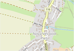 Mezi Ploty v obci Nová Ves pod Pleší - mapa ulice