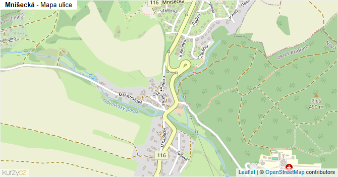 Mníšecká - mapa ulice