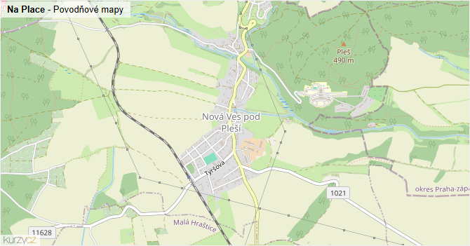 Na Place - záplavové mapy stoleté vody