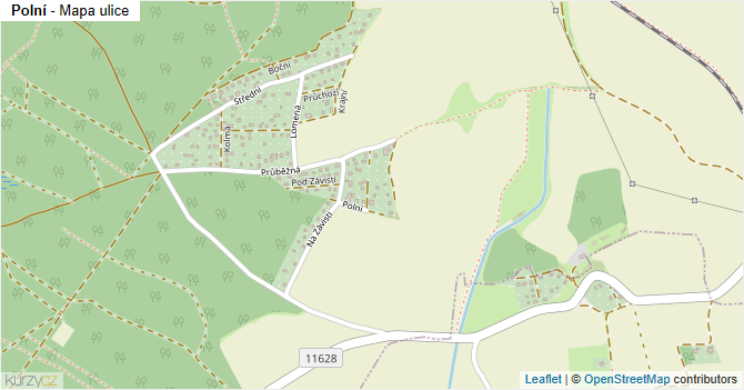 Polní - mapa ulice