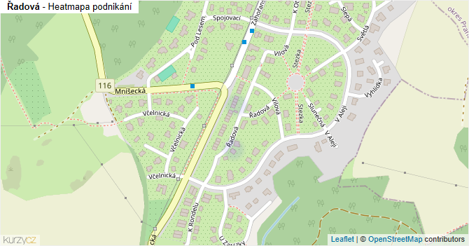 Řadová - mapa podnikání
