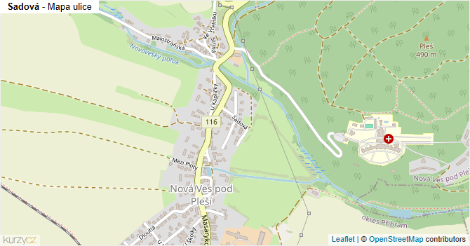 Sadová - mapa ulice