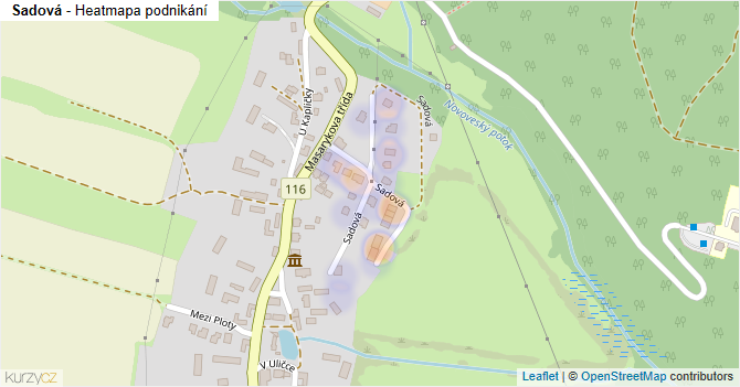 Sadová - mapa podnikání