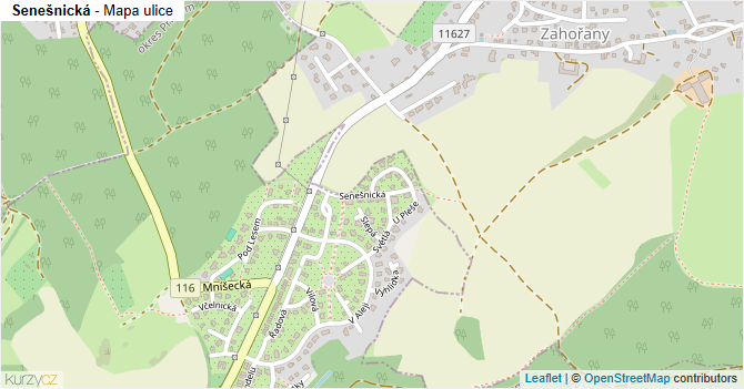 Senešnická - mapa ulice
