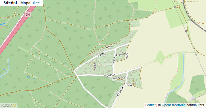 Střední - mapa ulice