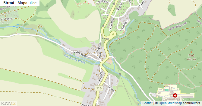 Strmá - mapa ulice