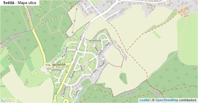 Světlá - mapa ulice