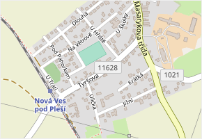 Tyršova v obci Nová Ves pod Pleší - mapa ulice