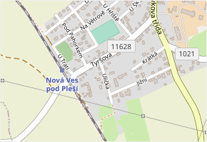 Ulička v obci Nová Ves pod Pleší - mapa ulice