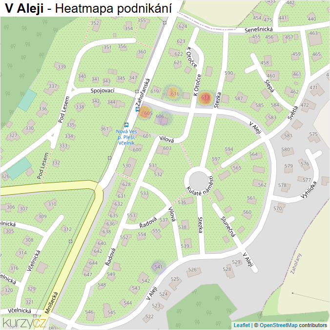 Mapa V Aleji - Firmy v ulici.