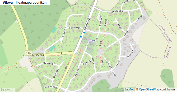 Vilová - mapa podnikání