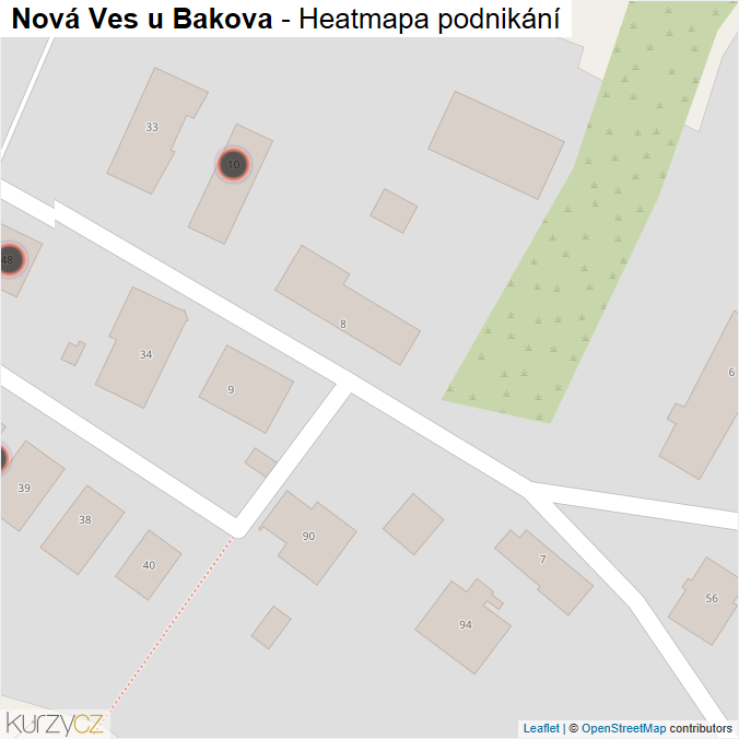 Mapa Nová Ves u Bakova - Firmy v obci.