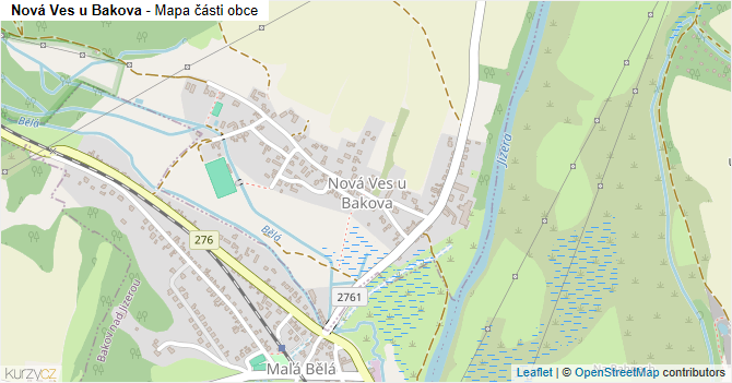Nová Ves u Bakova - mapa části obce