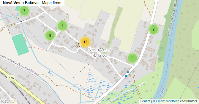 Nová Ves u Bakova - mapa firem