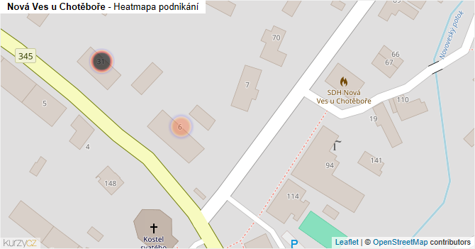 Nová Ves u Chotěboře - mapa podnikání