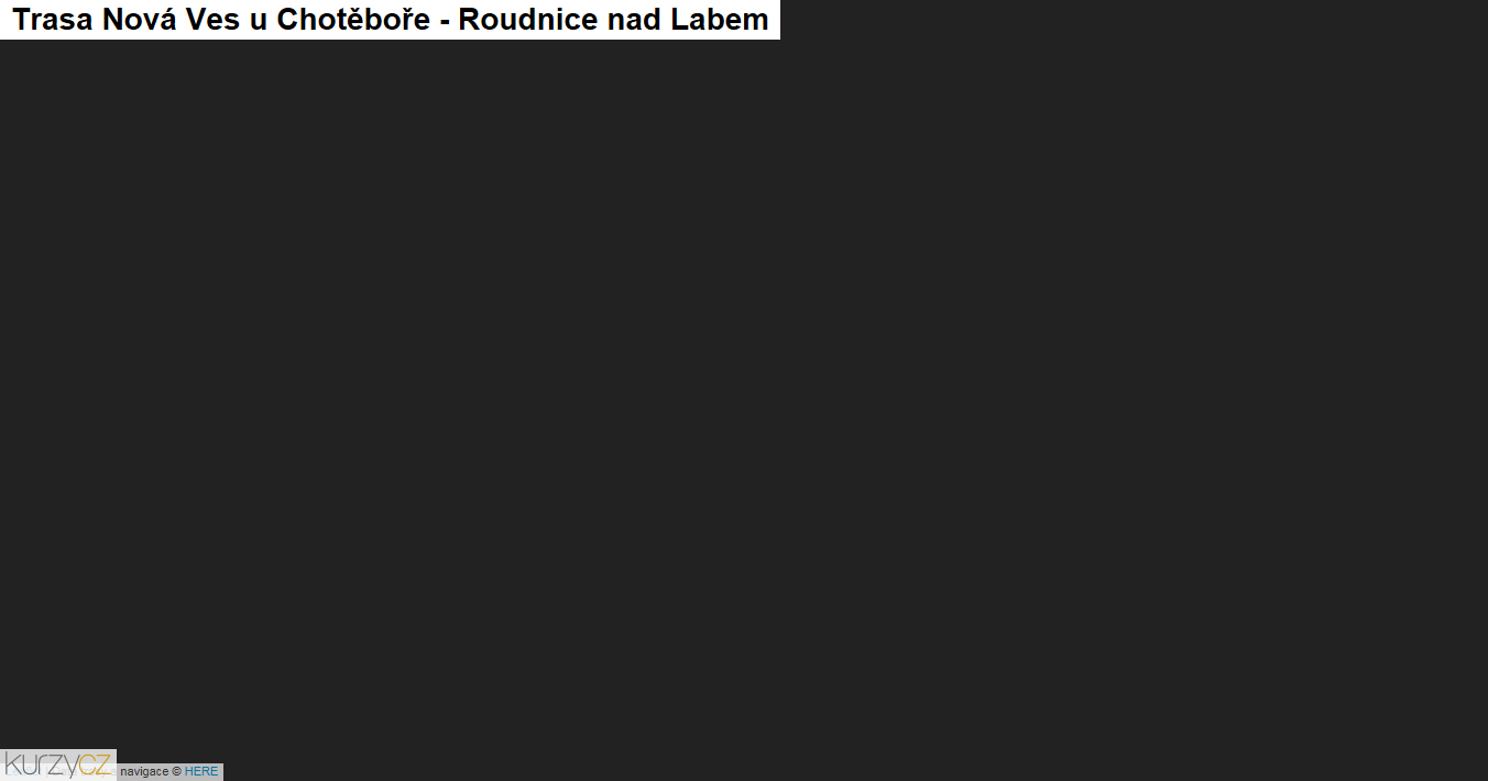 Nová Ves u Chotěboře-Roudnice nad Labem, mapa trasy