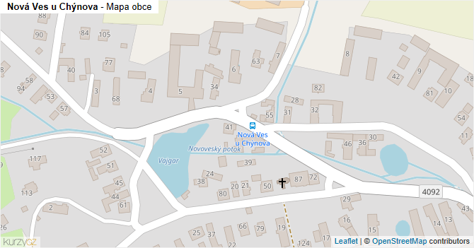 Nová Ves u Chýnova - mapa obce