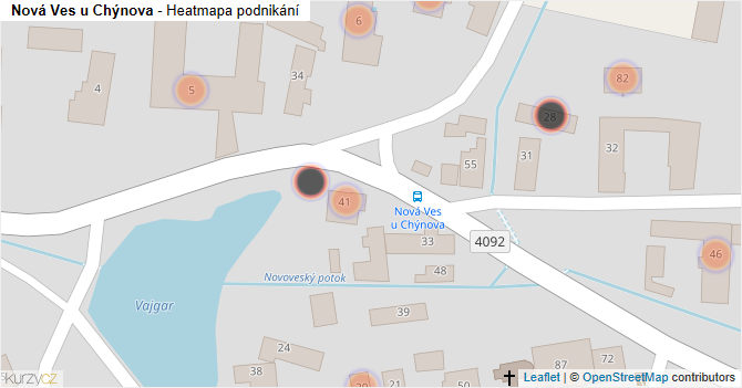 Nová Ves u Chýnova - mapa podnikání