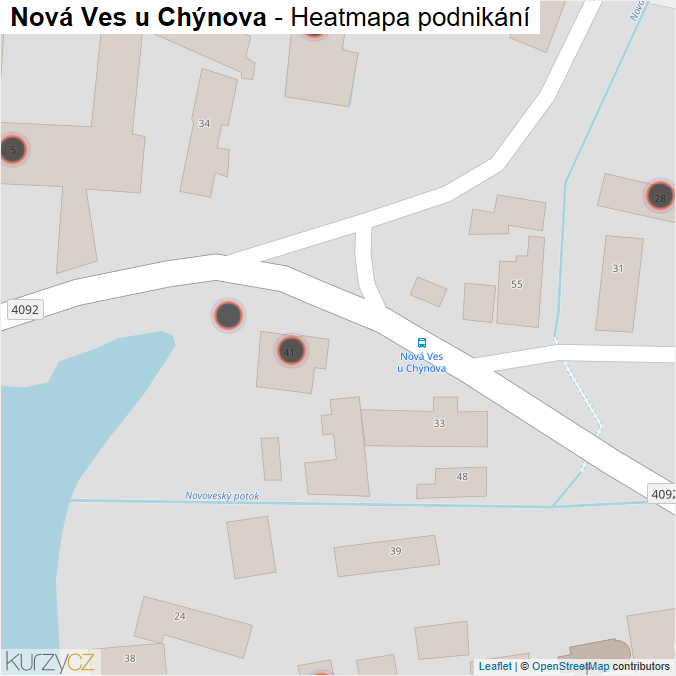 Mapa Nová Ves u Chýnova - Firmy v obci.