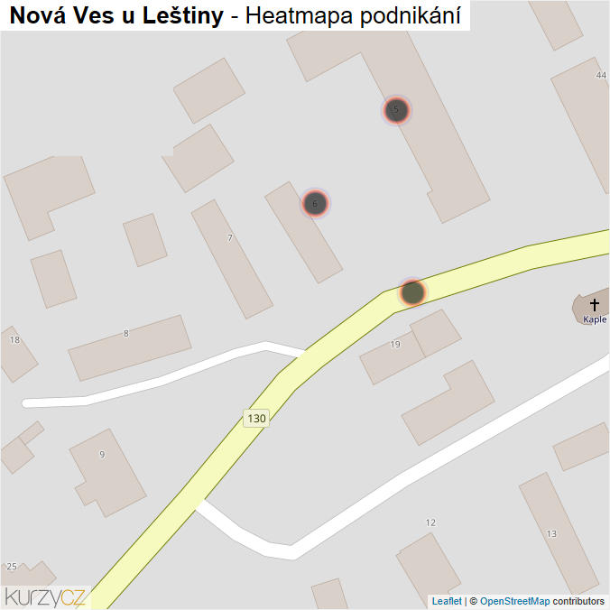Mapa Nová Ves u Leštiny - Firmy v obci.