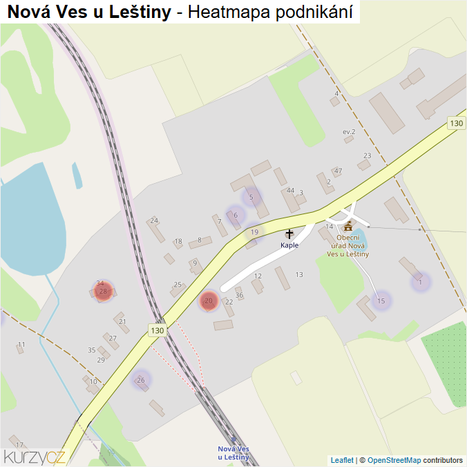 Mapa Nová Ves u Leštiny - Firmy v části obce.