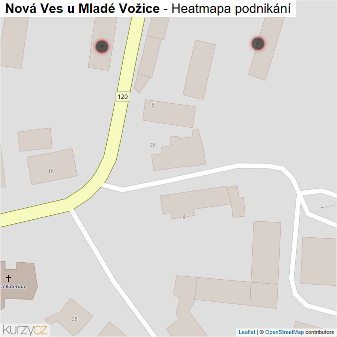 Mapa Nová Ves u Mladé Vožice - Firmy v obci.