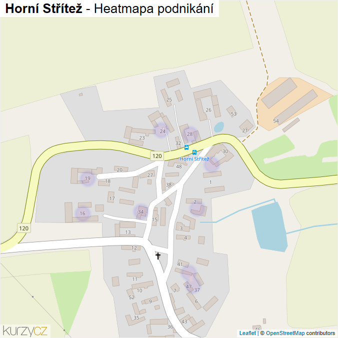 Mapa Horní Střítež - Firmy v části obce.