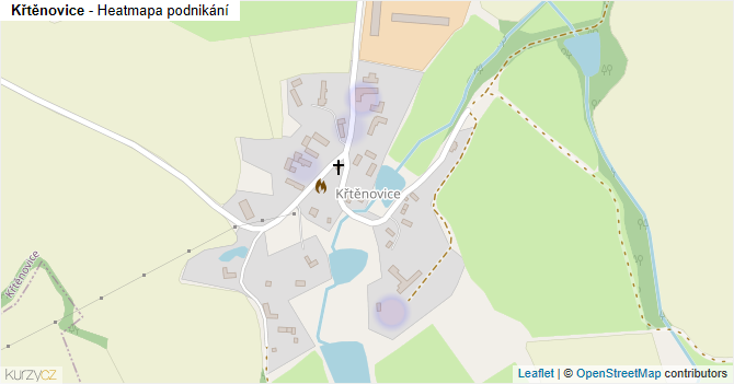 Křtěnovice - mapa podnikání