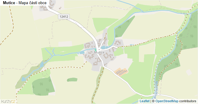 Mutice - mapa části obce