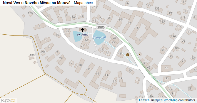 Nová Ves u Nového Města na Moravě - mapa obce