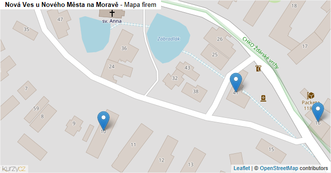 Nová Ves u Nového Města na Moravě - mapa firem