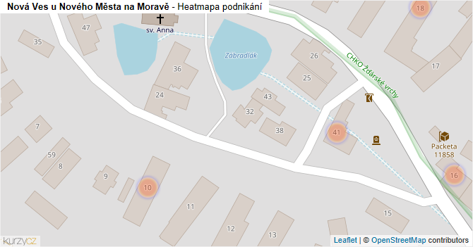 Nová Ves u Nového Města na Moravě - mapa podnikání