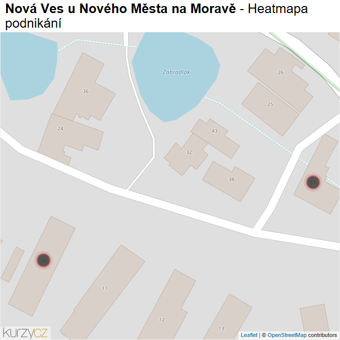Mapa Nová Ves u Nového Města na Moravě - Firmy v obci.