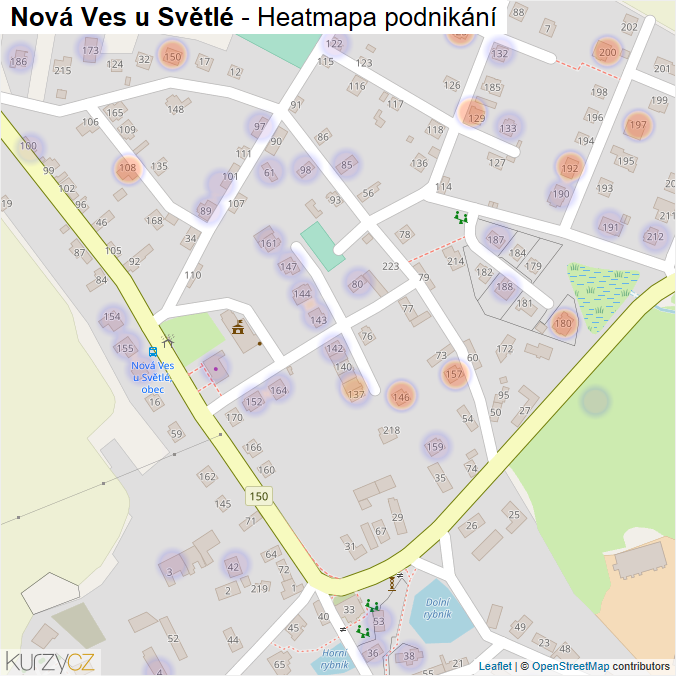 Mapa Nová Ves u Světlé - Firmy v části obce.