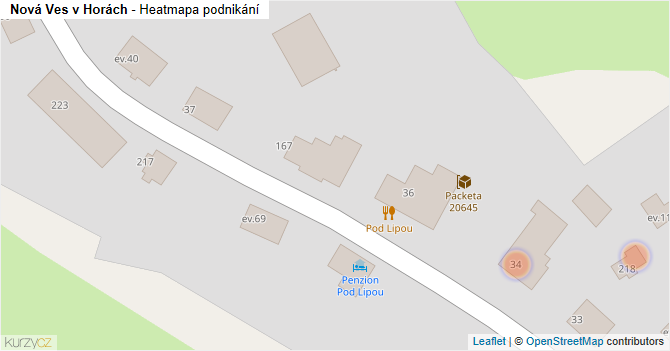 Nová Ves v Horách - mapa podnikání