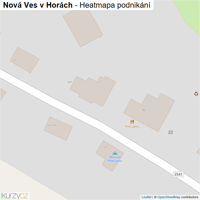 Mapa Nová Ves v Horách - Firmy v obci.