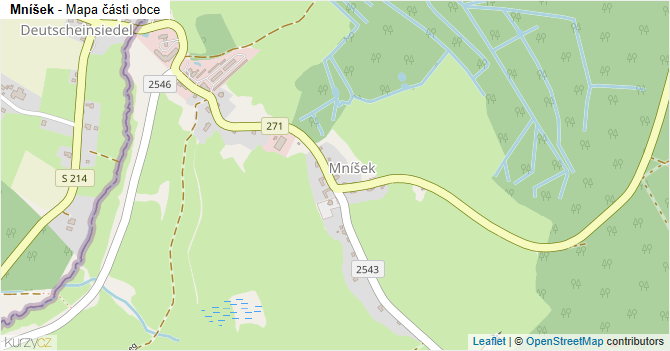 Mníšek - mapa části obce