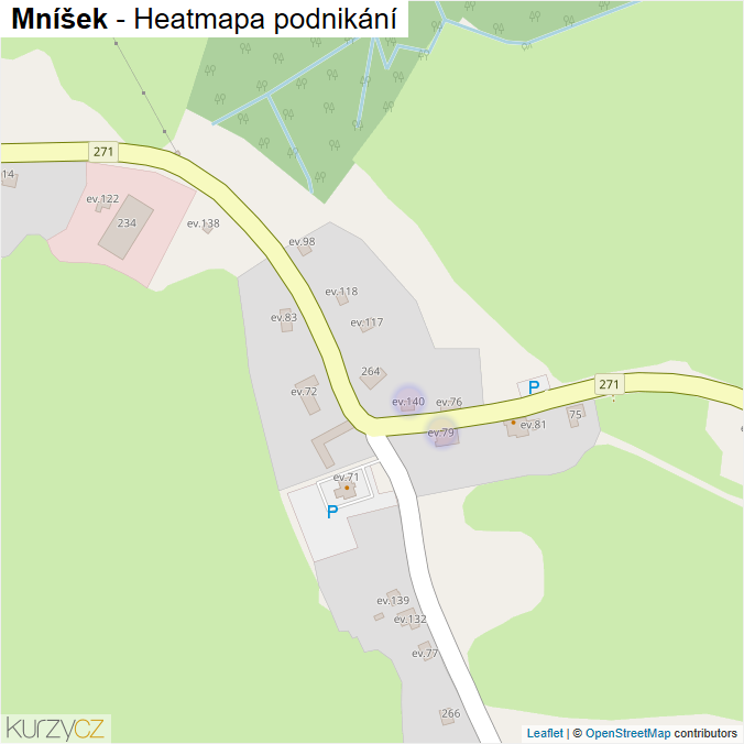 Mapa Mníšek - Firmy v části obce.