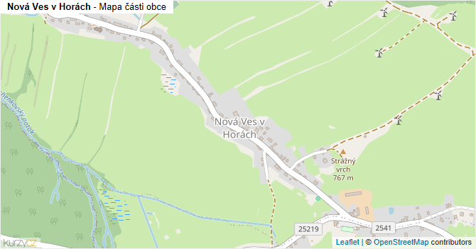 Nová Ves v Horách - mapa části obce