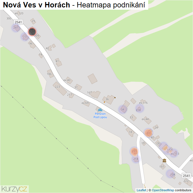Mapa Nová Ves v Horách - Firmy v části obce.