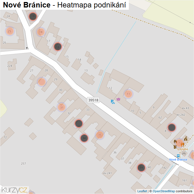 Mapa Nové Bránice - Firmy v obci.