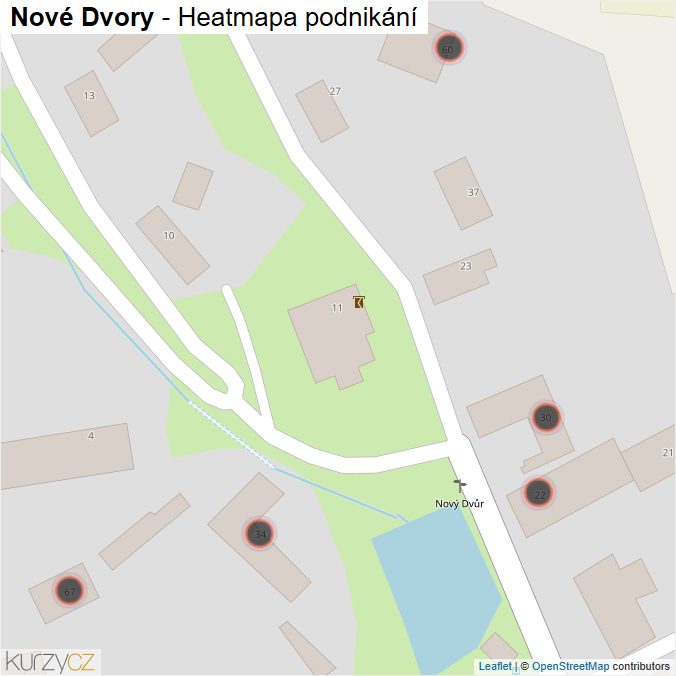 Mapa Nové Dvory - Firmy v obci.