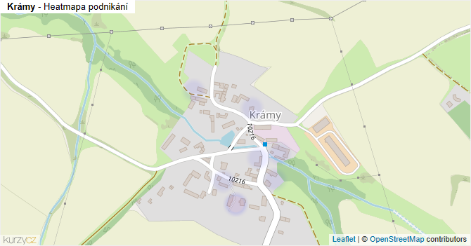 Krámy - mapa podnikání