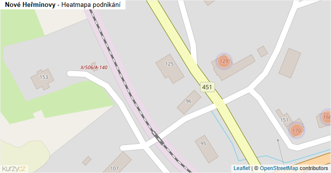 Nové Heřminovy - mapa podnikání