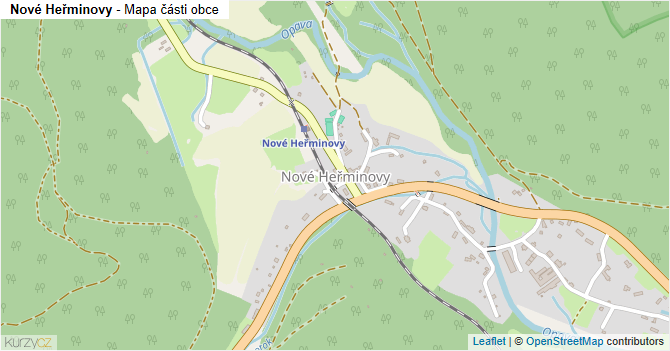 Nové Heřminovy - mapa části obce