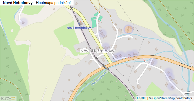 Nové Heřminovy - mapa podnikání