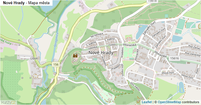 Nové Hrady - mapa města