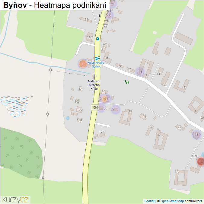 Mapa Byňov - Firmy v části obce.