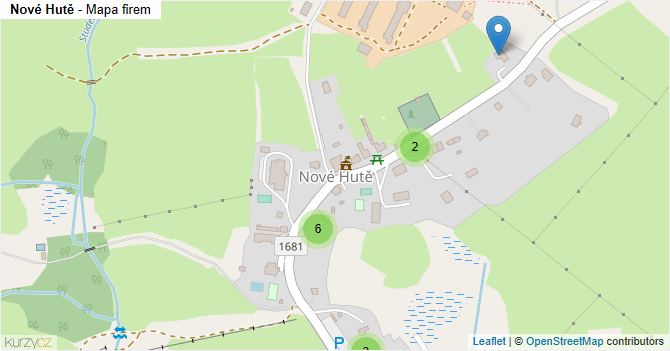 Nové Hutě - mapa firem
